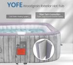 YOFE Inflatable Hot Tub for 4-6 Adults – Portable Blow Up Hot Tub with 130 Air Jets, FastFill System & Thermal Cover – Outdoor Spa Hot Tubs for Patio, Backyard & Travel Use (Laminated PVC Square)