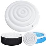 5.4 Ft Inflatable Hot Tub Cover, Round Hot Tub Cover, Foldable Hot Tub Lid with Handles on 2 Sides for 4-6 Person Hot Tub, Energy Saving and Rain Protection Overflow Cover for Outdoor Hot Tubs