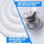 5.4 Ft Inflatable Hot Tub Cover, Round Hot Tub Cover, Foldable Hot Tub Lid with Handles on 2 Sides for 4-6 Person Hot Tub, Energy Saving and Rain Protection Overflow Cover for Outdoor Hot Tubs