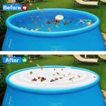 5.4 Ft Inflatable Hot Tub Cover, Round Hot Tub Cover, Foldable Hot Tub Lid with Handles on 2 Sides for 4-6 Person Hot Tub, Energy Saving and Rain Protection Overflow Cover for Outdoor Hot Tubs