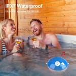 KingSom Pool Bluetooth Speakers with LED Lights,IPX7 Waterproof Floating Speaker,Stereo Sound,Built-in Mic,Wireless Shower Speaker for Hot Tub,Kayaking,Outdoor Travel,Picnic (Updated)