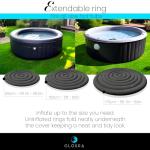 GloSpa Inflatable Hot Tub Cover Round, One Size Fits All Energy Saving Heat Insulator & Protector, Insulated Thermal Hot Tub Replacement Cover Accessories
