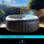 GloSpa Inflatable Hot Tub Cover Round, One Size Fits All Energy Saving Heat Insulator & Protector, Insulated Thermal Hot Tub Replacement Cover Accessories