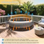 𝐔𝐩𝐠𝐫𝐚𝐝𝐞𝐝 Inflatable Hot Tub Cover Round- for All Coleman salu-spas Intex Hot Tub Covers | Energy Efficient and No Leakage | Rain-Proof & Snow-Proof | Insert Insulated Hot Tub Lid Accesories