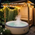 𝐔𝐩𝐠𝐫𝐚𝐝𝐞𝐝 Inflatable Hot Tub Cover Round- for All Coleman salu-spas Intex Hot Tub Covers | Energy Efficient and No Leakage | Rain-Proof & Snow-Proof | Insert Insulated Hot Tub Lid Accesories