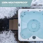 DENKOE Hot Tub Steps - Wood Looking Plastic - 100% Waterproof - Brown Non Slip, Heavy Duty, Multi Use as Porch Steps, Hot Tub Stairs, Outdoor Stairs, Fits Any Spa Size