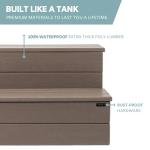 DENKOE Hot Tub Steps - Wood Looking Plastic - 100% Waterproof - Brown Non Slip, Heavy Duty, Multi Use as Porch Steps, Hot Tub Stairs, Outdoor Stairs, Fits Any Spa Size