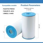 AmiBron 71825 Replaces Hot Springs Spa Filters, Compatible with Watkins 31489, Unicel C-6430, Pleatco PWK30, Filbur FC-3915, P/N0969601, 73178, 73250, 30 sq.ft.Pleated Fabric Filter Media 5 Pack