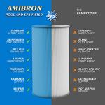 AmiBron 71825 Replaces Hot Springs Spa Filters, Compatible with Watkins 31489, Unicel C-6430, Pleatco PWK30, Filbur FC-3915, P/N0969601, 73178, 73250, 30 sq.ft.Pleated Fabric Filter Media 5 Pack