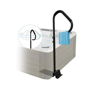 Hot Tub Handrail Slide Under Spa Hand Rail Side Grab Bar Hot Tub Hand Steps Railing Safety Accessories Gifts for Adults Outdoor Indoor Spa Hot Tub Railing to Get in and Out with Mount Base