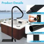 Hot Tub Handrail Slide Under Spa Hand Rail Side Grab Bar Hot Tub Hand Steps Railing Safety Accessories Gifts for Adults Outdoor Indoor Spa Hot Tub Railing to Get in and Out with Mount Base