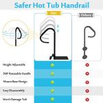 Hot Tub Handrail Slide Under Spa Hand Rail Side Grab Bar Hot Tub Hand Steps Railing Safety Accessories Gifts for Adults Outdoor Indoor Spa Hot Tub Railing to Get in and Out with Mount Base