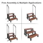 BAOJIAFU Hot Tub Steps with Handrails Hot tub Stairs Spa Bathtub Step Ladder with Railing RV Steps - 550 LB Capacity, Three Steps, Above Ground Pool & Spa Access