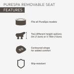 Intex 28502E PureSpa Non-Slip Removable Contoured Seat for Inflatable Hot Tub Spa Accessory with Adjustable Heights, Tan, (2 Pack)
