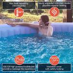 ALEKO Inflatable Hot Tub Spa | Personal High Powered Jetted Bubble | 265 Gallon | Black and White | HTIR6BKW