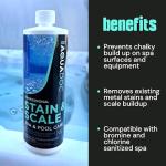 Spa Stain and Scale Control for Hot Tubs, Scale Metal & Stain Control for Hot Tubs, Prevent & Remove Stains in Hot Tubs with Our Hot Tub Water Softener & Spa Descaler Chemical | AquaDoc 32oz