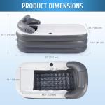 CO-Z Inflatable Bathtub With Electric Air Pump, Portable Tub With Blow Up Bath Pillow Cover, Drainage Cup Holder, Foldable Outdoor Freestanding Tub for Adults, Gray