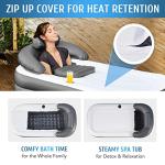 CO-Z Inflatable Bathtub With Electric Air Pump, Portable Tub With Blow Up Bath Pillow Cover, Drainage Cup Holder, Foldable Outdoor Freestanding Tub for Adults, Gray