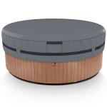 AKEfit Round Hot Tub Cover, 600D Polyester Waterproof for Hot Tub, UV Protection & Windproof, 80''x 14'', Grey