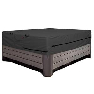 Porch Shield 600D Waterproof and Fade Resistant Outdoor Hot Tub Cover 95 x 95 inch fit 94 x 94 or 93 x 93 or 92 x 92 Square SPA Cover Protector, Black