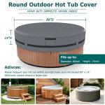 AKEfit Round Hot Tub Cover, 600D Polyester Waterproof for Hot Tub, UV Protection & Windproof, 80''x 14'', Grey