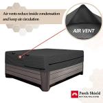 Porch Shield 600D Waterproof and Fade Resistant Outdoor Hot Tub Cover 95 x 95 inch fit 94 x 94 or 93 x 93 or 92 x 92 Square SPA Cover Protector, Black