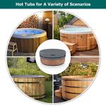 AKEfit Round Hot Tub Cover, 600D Polyester Waterproof for Hot Tub, UV Protection & Windproof, 80''x 14'', Grey