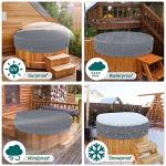 AKEfit Round Hot Tub Cover, 600D Polyester Waterproof for Hot Tub, UV Protection & Windproof, 80''x 14'', Grey
