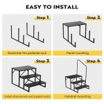 VIVOHOME RV Steps with Handrail, 3 Step Heavy Duty Portable Ladder for Camper, Hot Tub, Porch, SPA, Pool, Outdoor Mobile Home Stairs