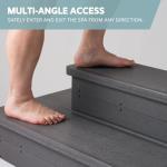 DENKOE Heavy Duty Hot Tub Steps with Storage - Waterproof, Non-Slip & No Maintenance - Large 700LBS Load Capacity - Multi Angle Access - Ideal for Spa Steps, Hot Tub Stairs - Gray Spa Step for Outdoor