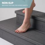 DENKOE Heavy Duty Hot Tub Steps with Storage - Waterproof, Non-Slip & No Maintenance - Large 700LBS Load Capacity - Multi Angle Access - Ideal for Spa Steps, Hot Tub Stairs - Gray Spa Step for Outdoor