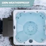 DENKOE Heavy Duty Hot Tub Steps with Storage - Waterproof, Non-Slip & No Maintenance - Large 700LBS Load Capacity - Multi Angle Access - Ideal for Spa Steps, Hot Tub Stairs - Gray Spa Step for Outdoor