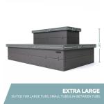 DENKOE Heavy Duty Hot Tub Steps with Storage - Waterproof, Non-Slip & No Maintenance - Large 700LBS Load Capacity - Multi Angle Access - Ideal for Spa Steps, Hot Tub Stairs - Gray Spa Step for Outdoor