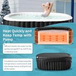 2 Person Inflatable Hot Tub, Oval Portable Hot Tub, Leak-Proof Blow up Hot Tub with 100 Air Jets, PVC Outdoor Spa with Insulated Cover & Heater Pump, 75” L X 47”W X 25”H