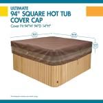 Duck Covers Ultimate Water-Resistant 94 Inch Square Hot Tub Cover Cap, Outdoor Spa Cover