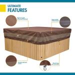 Duck Covers Ultimate Water-Resistant 94 Inch Square Hot Tub Cover Cap, Outdoor Spa Cover