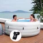 OIIKI 4 Sets Spa Hot Tub Cover Clips, Hot Tub Cover Broken Latch Repair Kit- Replacement 4 Latches Clip Locks, 4 Slides, 4 Keys with 8 Screws, Hardware Accessories for Spa Cover Straps (Black)