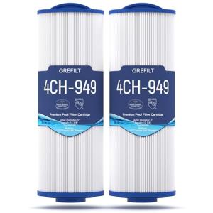Grefilt 4CH-949 Spa Filter Compatible with Unicel, Pleatco PWW50L, Filbur FC-0172, Hot Tub Filter Cartridge for Rising Dragon 50, Dynasty Spas, 50 Sq. Ft, 2-Pack