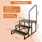 Kinchoix 3 Step RV Stairs, Hot Tub Steps, Outdoor Spa Step Ladder with Handrail,Portable Economy 5th Wheel Stair for Travel Trailer, Motor Home, Camper and Porch with Non-Skid Tapes