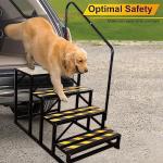 TOCRETOARE RV Steps with Handrail, 4 Steps Ladder Hot Tub Steps with Handrail, Portable Stairs Steps for 5th Wheel RV, Mobile Home Stairs Outdoor RV Step