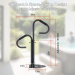 Hot Tub Handrail with 360° Rotating Dual Handles, 38-62" Adjustable Height Two-Way Hot Tub Handrails, Hot Tub Hand Rail to Get in and Out, Rustproof Carbon Steel Spa Hand Rail