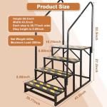 Kinchoix 4 Step RV Stairs, Hot Tub Steps, Outdoor Spa Step Ladder with Double Handrail,Portable Economy 5th Wheel Stair for Travel Trailer, Motor Home, Camper and Porch with Non-Skid Tapes