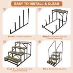 Kinchoix 4 Step RV Stairs, Hot Tub Steps, Outdoor Spa Step Ladder with Double Handrail,Portable Economy 5th Wheel Stair for Travel Trailer, Motor Home, Camper and Porch with Non-Skid Tapes