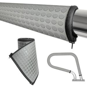 Pool Handrail Cover with Zippers 8 Ft Anti-Slip for Pool Hot Tub Ladder Railling Handle Covers, Made with Gray Cool Touch Diving Cloth, Swimming Pool Accessories Hand Rail Covers Grips (2 Pack)