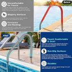 Pool Handrail Cover with Zippers 8 Ft Anti-Slip for Pool Hot Tub Ladder Railling Handle Covers, Made with Gray Cool Touch Diving Cloth, Swimming Pool Accessories Hand Rail Covers Grips (2 Pack)