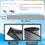 Pool Handrail Cover with Zippers 8 Ft Anti-Slip for Pool Hot Tub Ladder Railling Handle Covers, Made with Gray Cool Touch Diving Cloth, Swimming Pool Accessories Hand Rail Covers Grips (2 Pack)