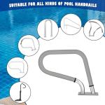 Pool Handrail Cover with Zippers 8 Ft Anti-Slip for Pool Hot Tub Ladder Railling Handle Covers, Made with Gray Cool Touch Diving Cloth, Swimming Pool Accessories Hand Rail Covers Grips (2 Pack)