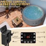 6-8 Person Inflatable Hot Tub, Portable Outdoor Spa with 180 Soothing Air Jets(85" x 28"), Portable Hot Tub with Cover and Heater Pump, Gray