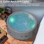 6-8 Person Inflatable Hot Tub, Portable Outdoor Spa with 180 Soothing Air Jets(85" x 28"), Portable Hot Tub with Cover and Heater Pump, Gray