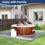Inflatable Hot Tub, 4-6 Person Portable with 174 Bubble Jets, 42°C Heating & Filtration System, Durable PVC Material, Hot Tub Cover, Ground Mat & Storage Bag, Easy Set-Up for Outdoor Use